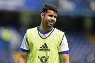 Chelseas Diego Costa warms up before the match