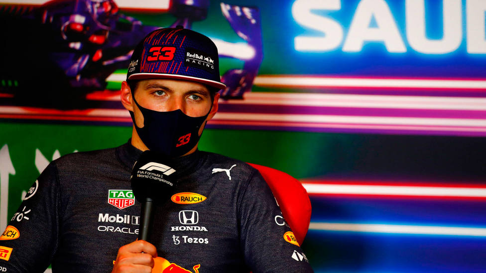 Max Verstappen, durante la rueda de prensa posterior al Gran Premio de Arabia Saudí de Fórmula 1