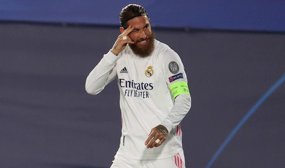 Sergio Ramos celebra el gol que consiguió ante el Inter (EFE)