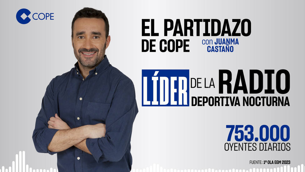 El Partidazo de COPE: Juanma Castaño, líder absoluto de la radio deportiva nocturna con 753.000 oyentes