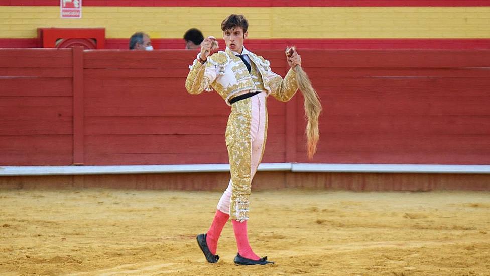 Jaime González-Écija con el rabo cortado este sábado en Palos de la Frontera (Huelva)