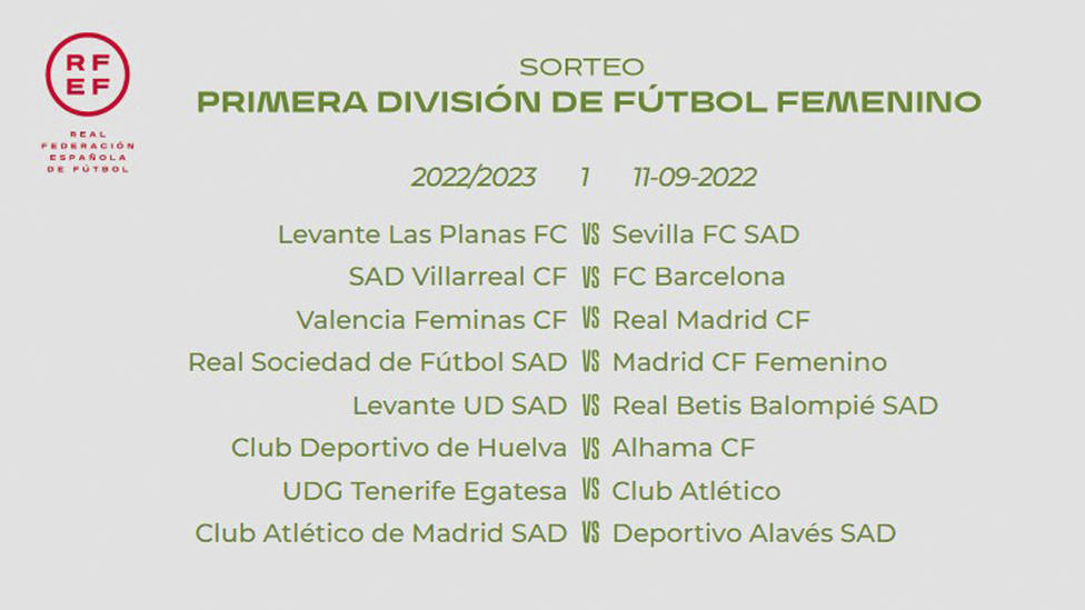 La Primera División femenina ya tiene calendario Fútbol - COPE
