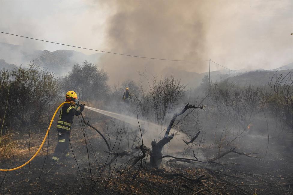 El incendio de Alicante sigue activo y el de Zaragoza, estabilizado