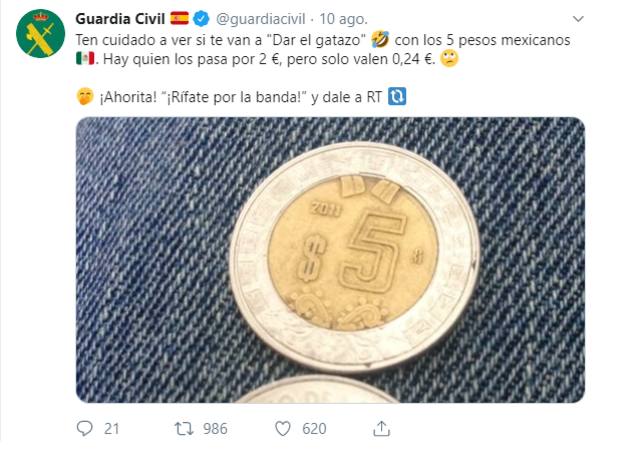 contraste Pepino melón Ojo! Vuelve el timo de las monedas: 5 pesos mexicanos por 2 euros. -  Badajoz - COPE