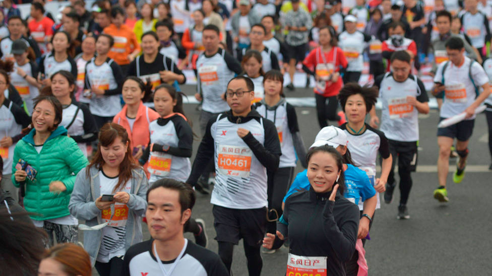 Imagen de una prueba de atletismo popular en China. CORDONPRESS