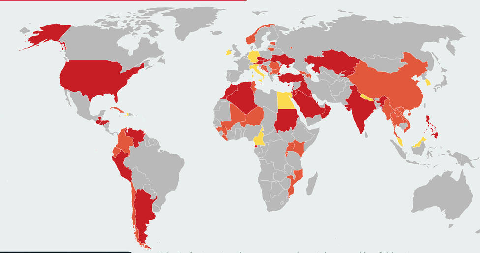 Países que restringen la entrada de españoles por el coronavirus
