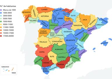 Este es el mapa los pueblos de cada provincia española - Málaga - COPE