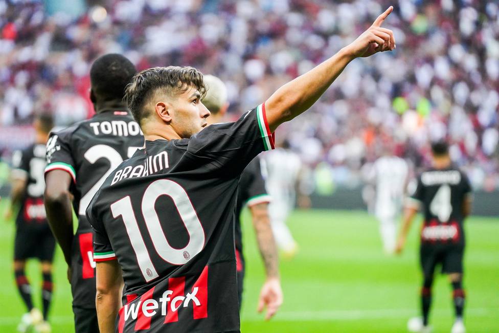 Brahim celebra su gol con el Milan (EFE)