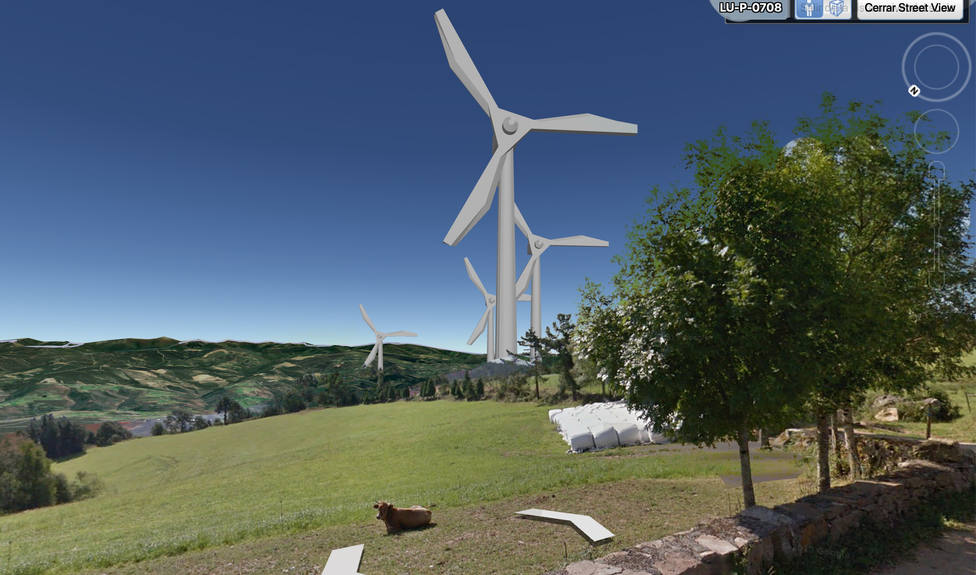Las ubicaciones de los eólicos se pueden consultar en esta aplicación que ofrece imágenes 3D