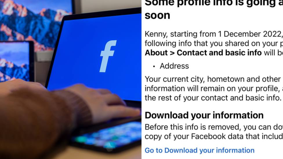 El mensaje que envía Facebook y un ordenador abriendo la aplicación