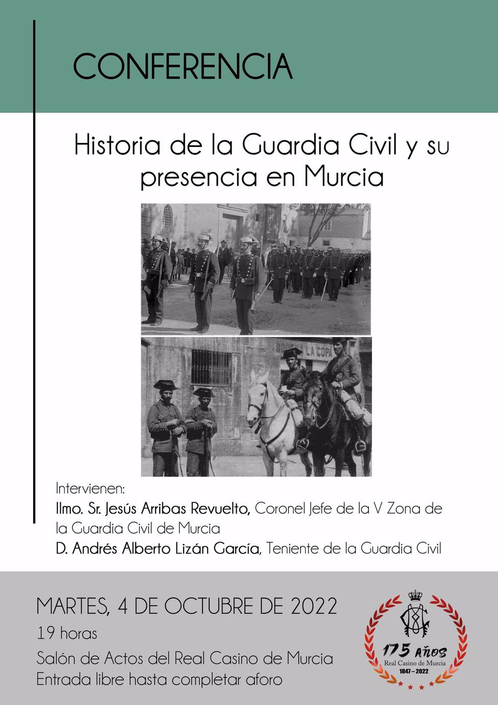 La Guardia Civil ofrece una conferencia sobre su historia y presencia en la RegiÃ³n