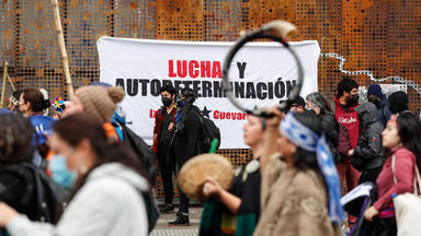 Protesta por la autonomía y resistencia del pueblo mapuche en Santiago