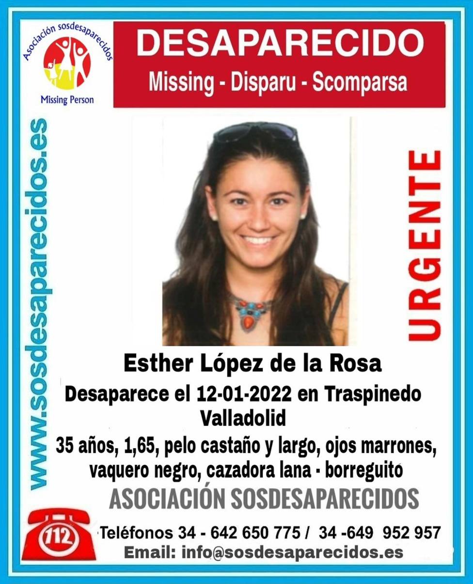 Alerta de búsqueda de una mujer en Traspinedo (Valladolid) emitida por SOS Desaparecidos