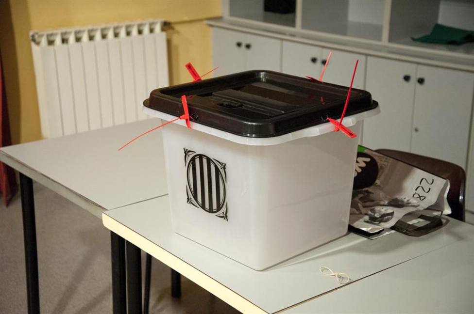 Una de las urnas utilizadas en el referéndum ilegal del 1-O de 2017 en Cataluña
