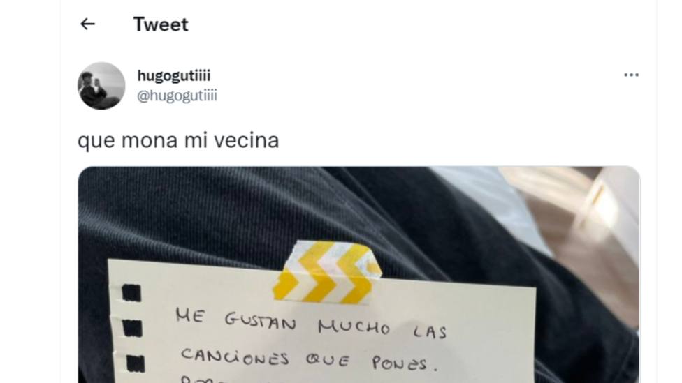 Una joven de Zaragoza deja una nota a su vecino, se encuentran en Twitter y su conversación se hace viral