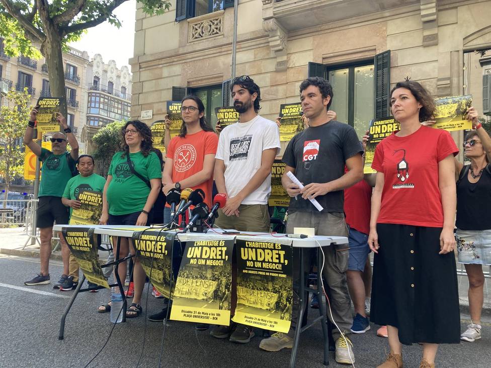 Foto de los representantes de la Taula Sindical de Catalunya