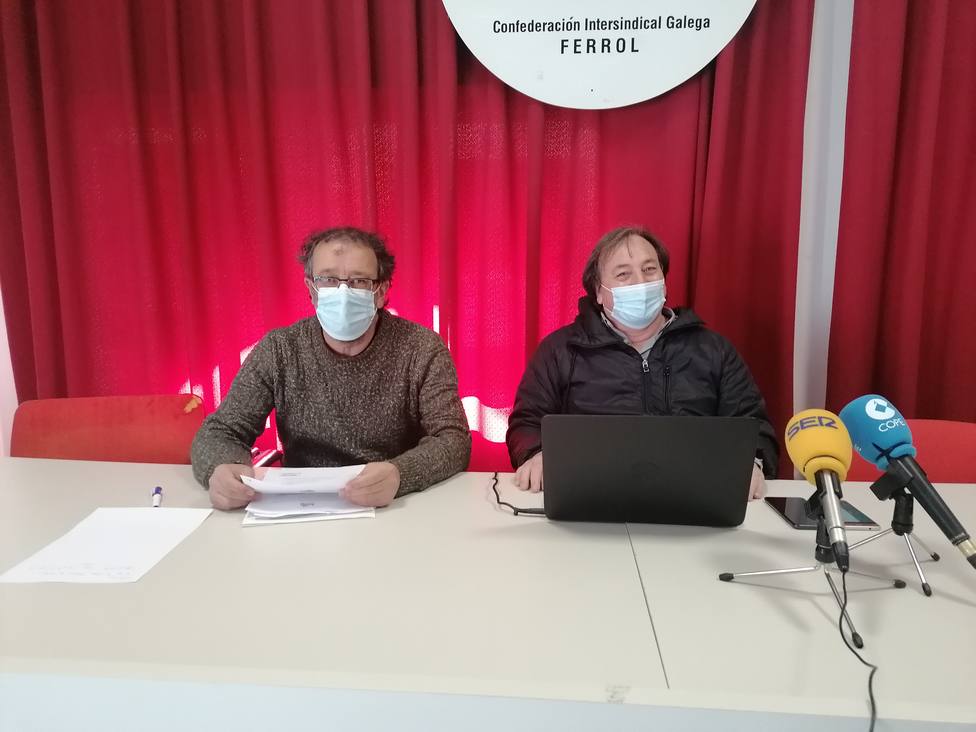 Manel Grandal y Marcelo Amado durante la rueda de prensa en la sede la de CIG