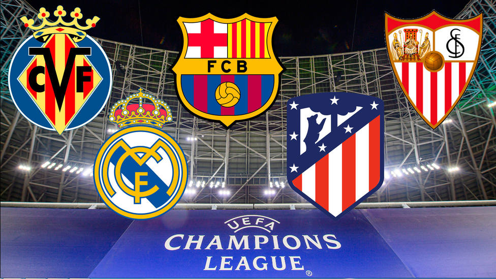 Villarreal, Real Madrid, Barcelona, Atlético de Madrid y Sevilla, los cinco equipos españoles en la Champions