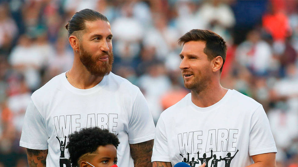 Sergio Ramos, en una fotografía junto a Leo Messi, compañeros de vestuario en el PSG