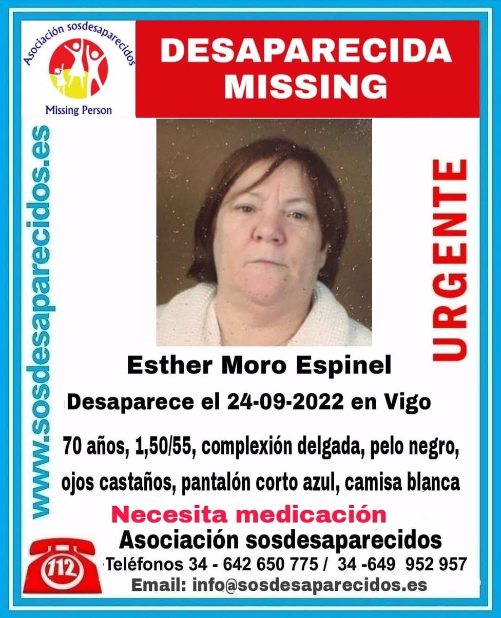 Denuncian la desaparición en Vigo de una mujer de 70 años de edad que necesita medicación