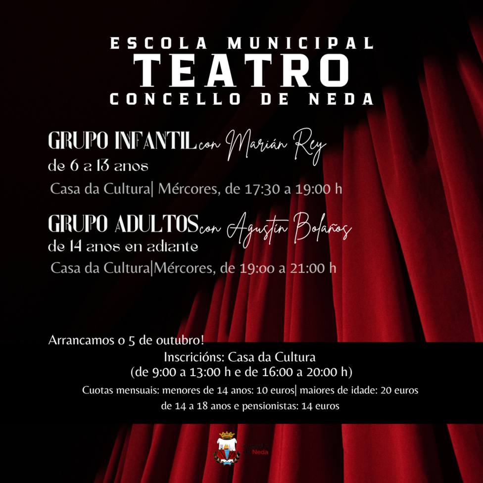 La Escuela de Teatro de Neda comenzará sus actividades el día 5 de octubre