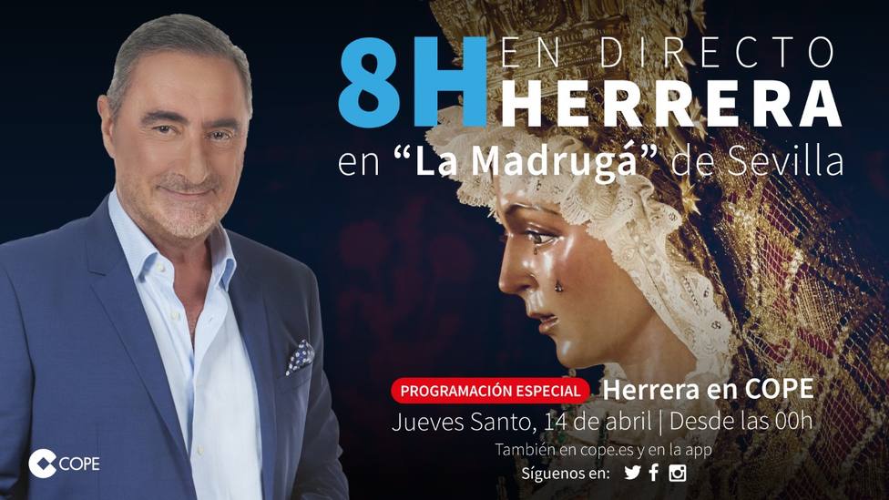 Compatible con Rechazar vecino Sigue en directo la emoción de 'La Madrugá' de Sevilla junto a Carlos  Herrera - Tu Radio - COPE