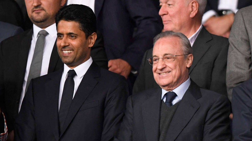 Nasser Al-Khelaïfi y Florentino Pérez, presidentes del PSG y Real Madrid, respectivamente