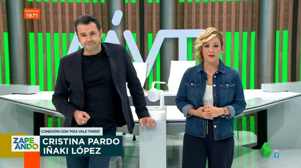 Cristina Pardo e Iñaki López salen corriendo tras vivir un susto tremendo en el plató de Más vale tarde