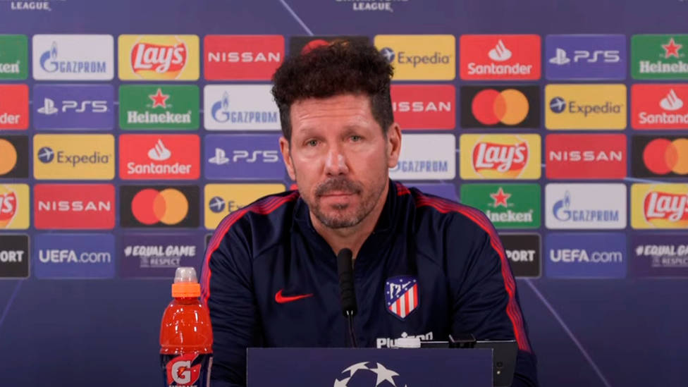 Diego Simeone, entrenador del Atlético de Madrid, en rueda de prensa