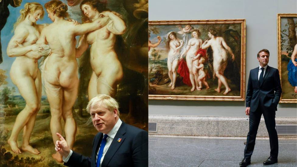 Johnson y Macron dos de los dirigente mundiales que más disfrutaron de la visita al Prado