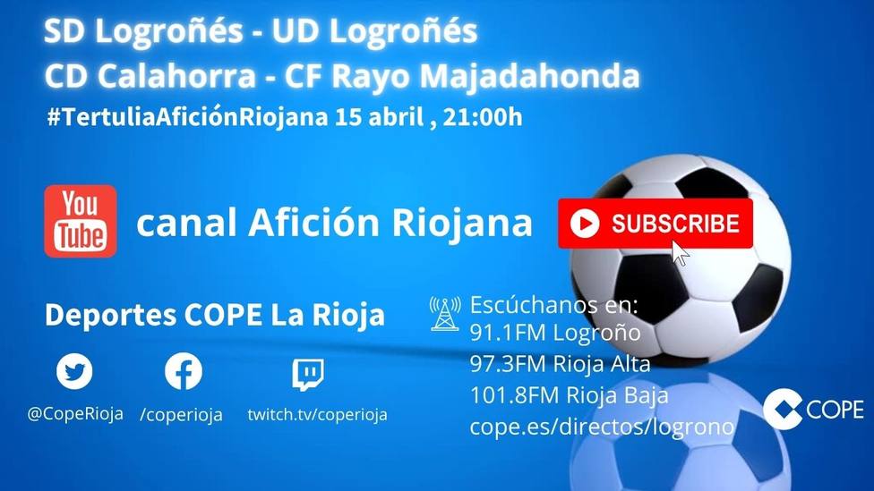 36ª jornada Primera RFEF: La tertulia Afición Riojana de UD Logroñés, SD Logroñés y CD Calahorra