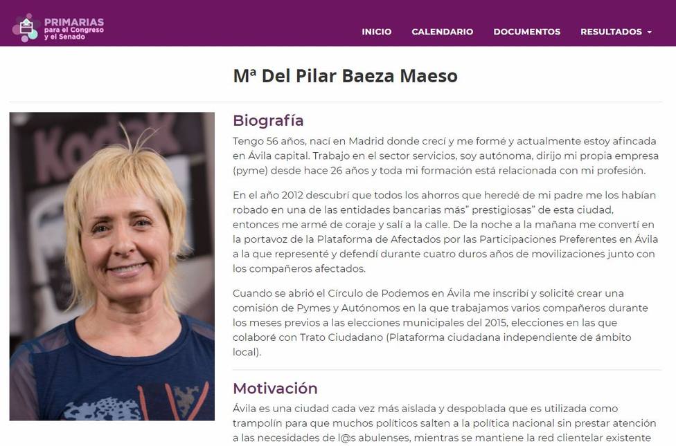 Mª Del Pilar Baeza Maeso