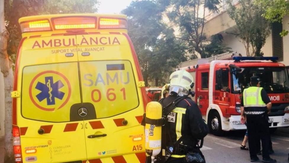 Bomberos de Mallorca en un incendio