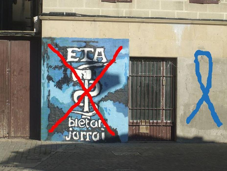 Pintadas de ETA en las calles del País Vasco. EFE