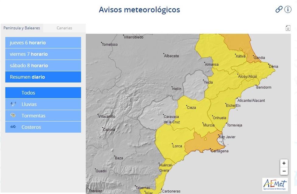 El Ayuntamiento de Lorca activa el Plan INUNLOR ante la alerta Amarilla por lluvias