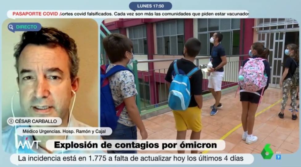 El doctor Carballo alerta en Más vale tarde del peligro de eliminar cuarentenas en las aulas: Es un error