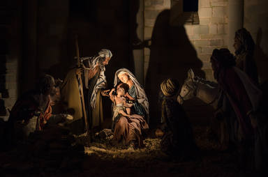 Bergamo,,Italy,-,December,20,,2016:,Christmas,Nativity,Scene,In
