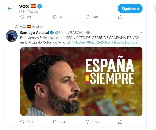 Vox Genera El Doble De Interacciones Que El Resto De Partidos En Redes Y Abascal Es El Candidato Con Mas Impacto Espana Cope