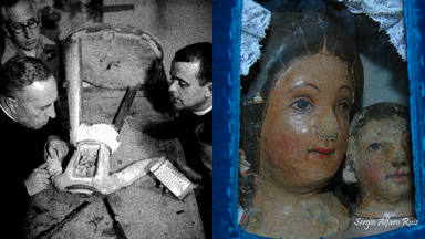 Hallazgo de las cabezas primitivas de la Virgen de Los Llanos, 1939