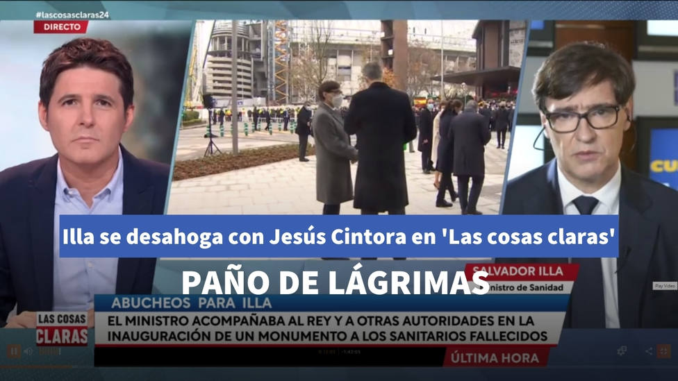 El paño de lágrimas de Jesús Cintora con Salvador Illa en TVE tras ser preguntado por los abucheos