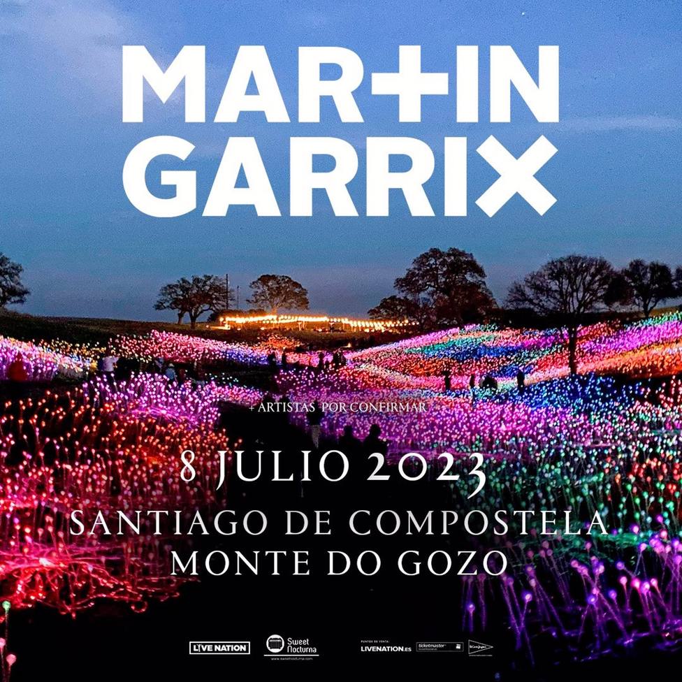 Cartel con el concierto de Martin Garrix el 8 de julio en el Monte del Gozo