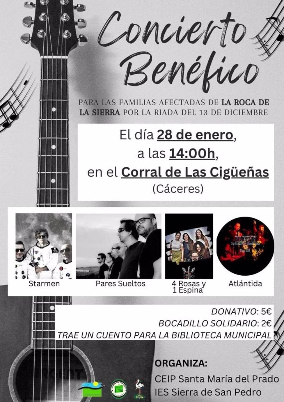 Organizan un concierto benÃ©fico en CÃ¡ceres a favor de las familias afectadas por la riada en La Roca de la Sierra